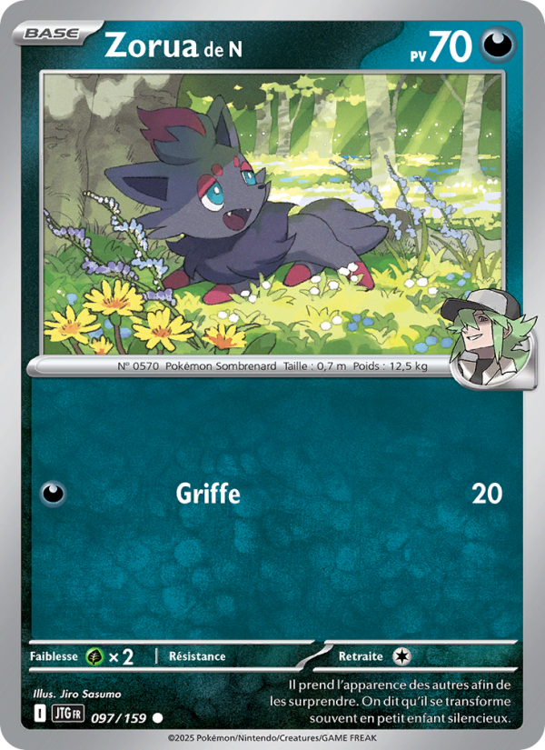 Zorua de N 097 — Journey Together (French Pokémon TCG card)