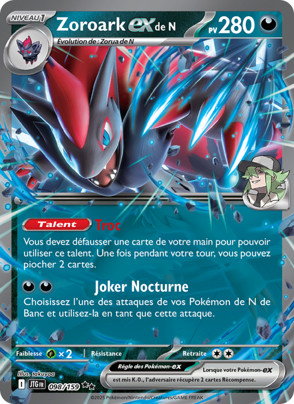 Zoroark-ex de N 098 — Journey Together (French Pokémon TCG card)