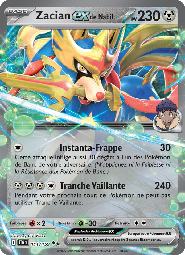 Zacian-ex de Nabil 111 — Journey Together (French Pokémon TCG card)