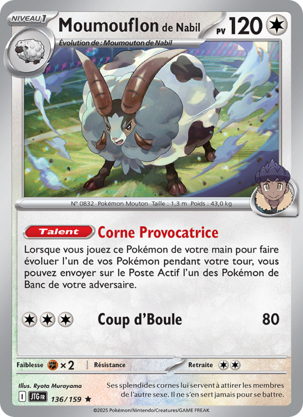 Moumouflon de Nabil 136 — Journey Together (French Pokémon TCG card)
