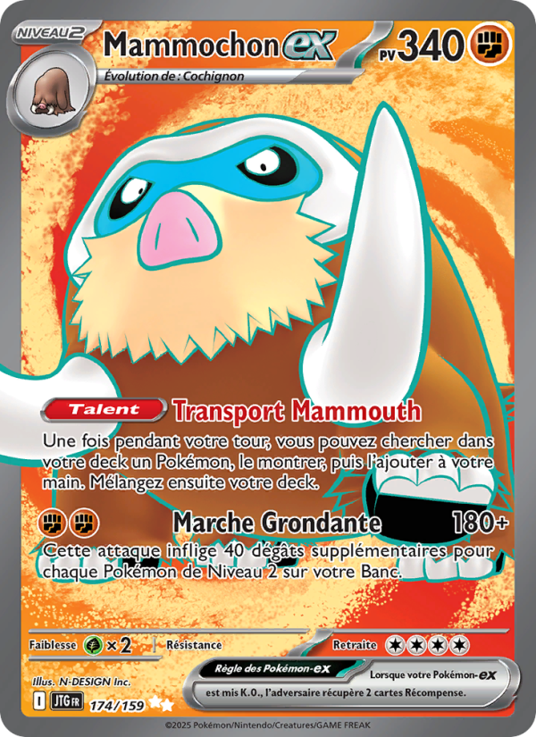 Mammochon-ex 174 — Journey Together (French Pokémon TCG card)