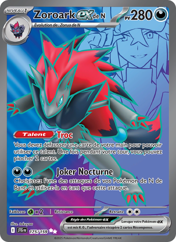 Zoroark-ex de N 175 — Journey Together (French Pokémon TCG card)
