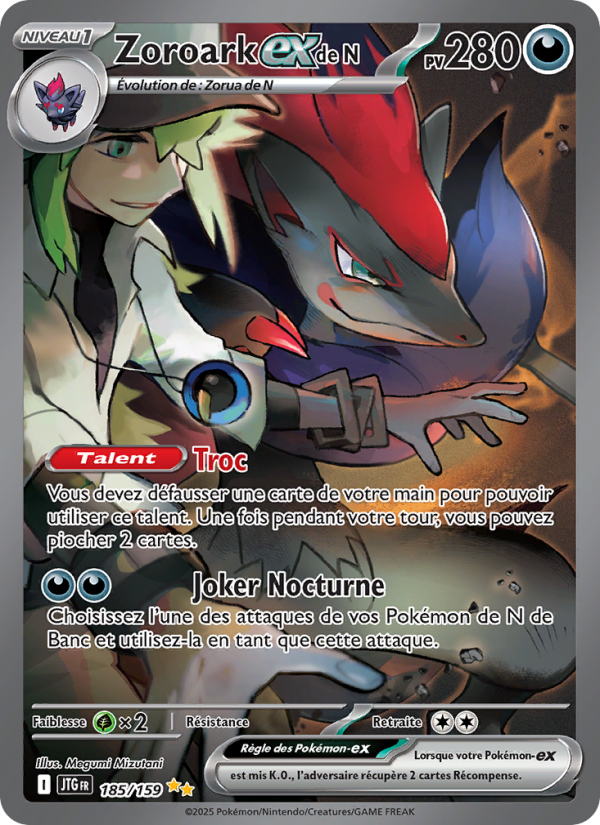 Zoroark-ex de N 185 — Journey Together (French Pokémon TCG card)