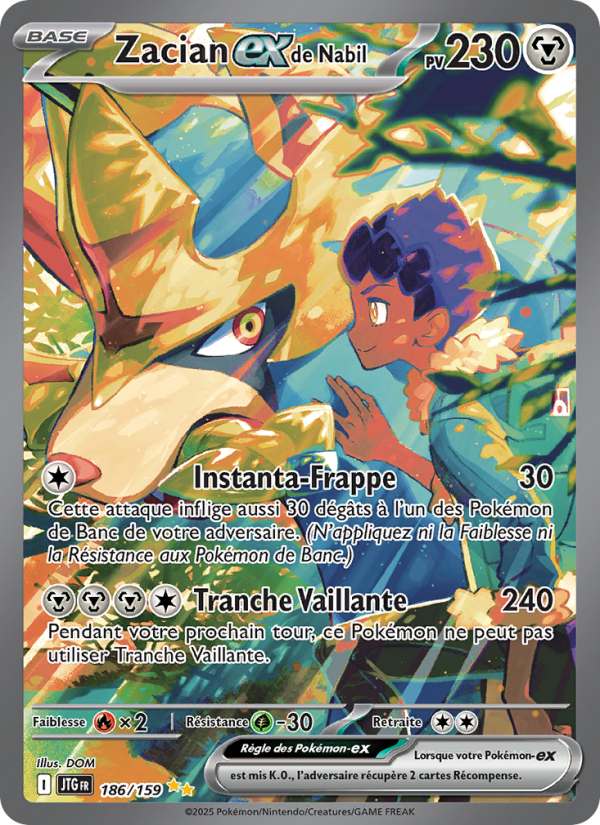 Zacian-ex de Nabil 186 — Journey Together (French Pokémon TCG card)