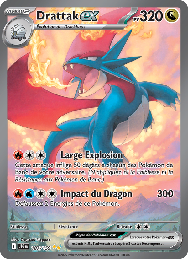 Drattak-ex 187 — Journey Together (French Pokémon TCG card)