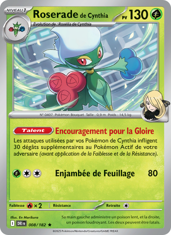 Roserade de Cynthia 008 — Destined Rivals (French Pokémon TCG card)