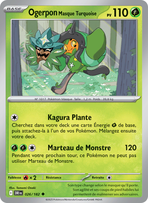 Ogerpon Masque Turquoise 026 — Destined Rivals (French Pokémon TCG card)
