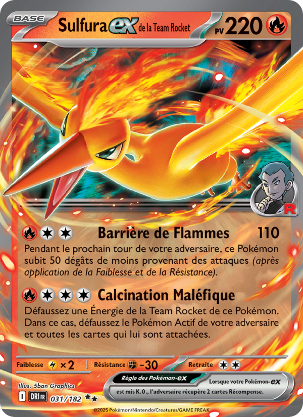 Sulfura-ex de la Team Rocket 031 — Destined Rivals (French Pokémon TCG card)