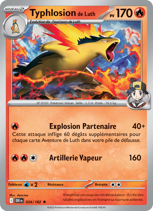 Typhlosion de Luth 034 — Destined Rivals (French Pokémon TCG card)