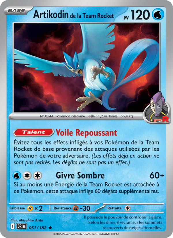 Artikodin de la Team Rocket 051 — Destined Rivals (French Pokémon TCG card)
