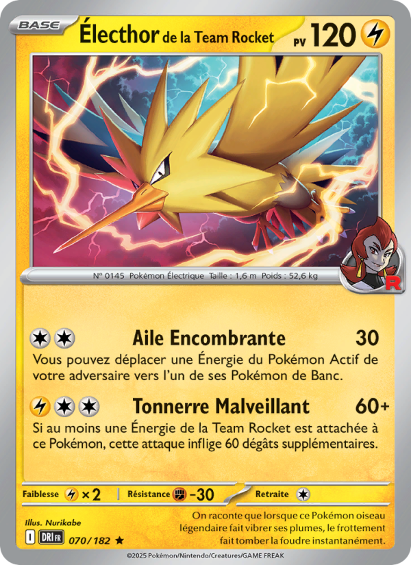 Électhor de la Team Rocket 070 — Destined Rivals (French Pokémon TCG card)