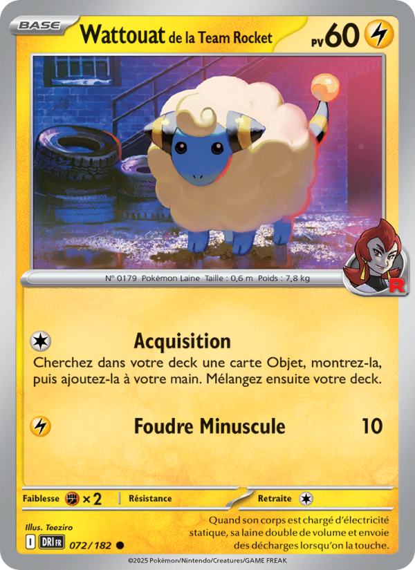 Wattouat de la Team Rocket 072 — Destined Rivals (French Pokémon TCG card)