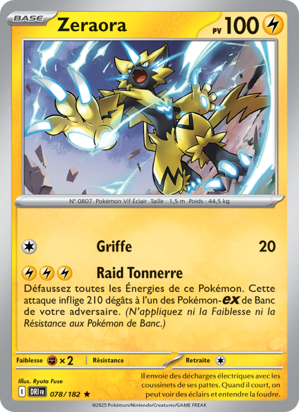 Zeraora 078 — Destined Rivals (French Pokémon TCG card)