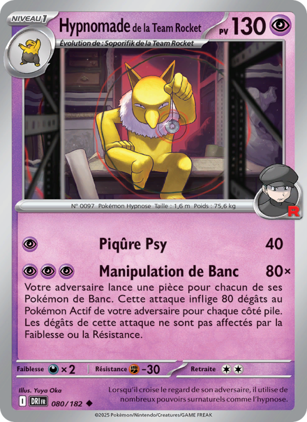 Hypnomade de la Team Rocket 080 — Destined Rivals (French Pokémon TCG card)