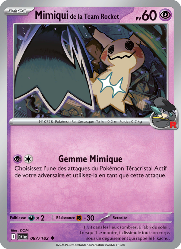 Mimiqui de la Team Rocket 087 — Destined Rivals (French Pokémon TCG card)
