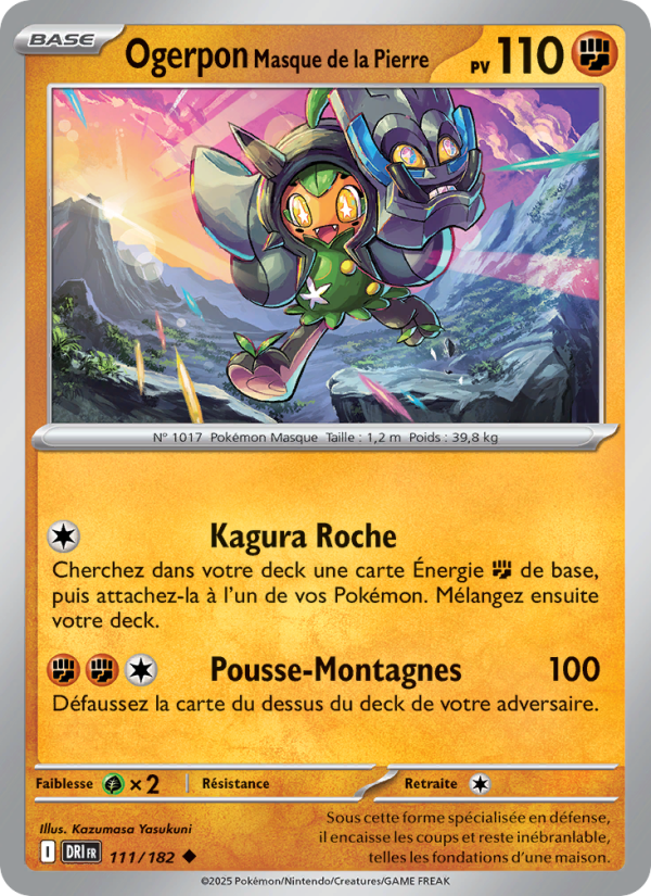 Ogerpon Masque de la Pierre 111 — Destined Rivals (French Pokémon TCG card)