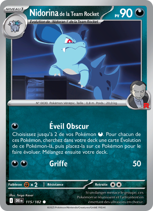 Nidorina de la Team Rocket 115 — Destined Rivals (French Pokémon TCG card)