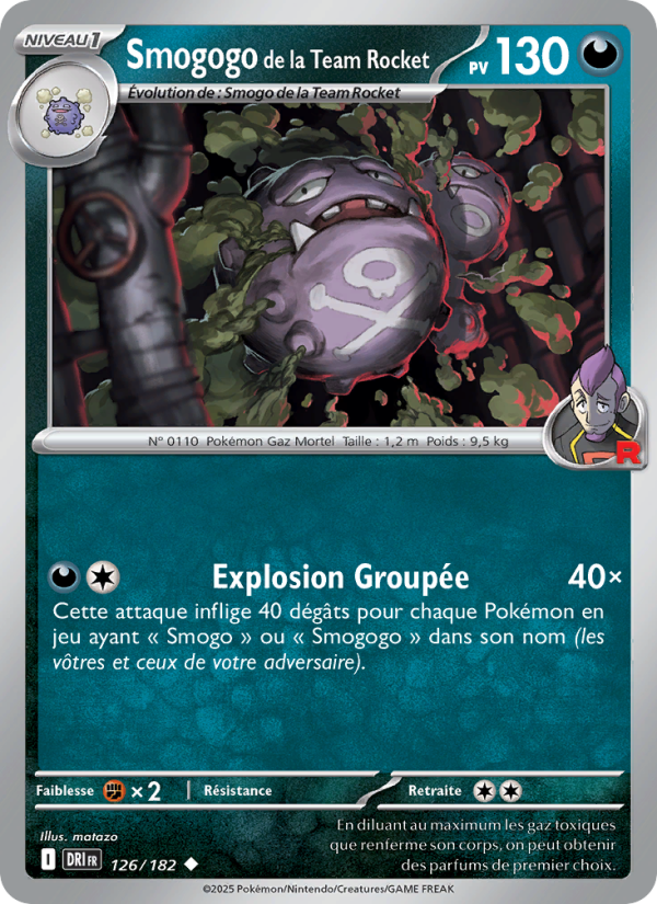 Smogogo de la Team Rocket 126 — Destined Rivals (French Pokémon TCG card)