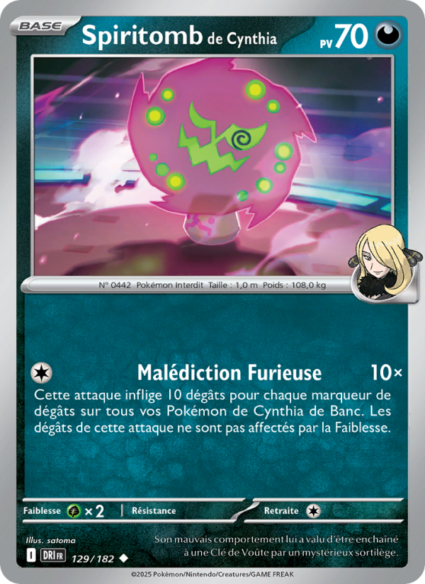 Spiritomb de Cynthia 129 — Destined Rivals (French Pokémon TCG card)