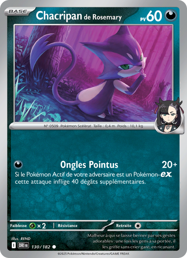 Chacripan de Rosemary 130 — Destined Rivals (French Pokémon TCG card)