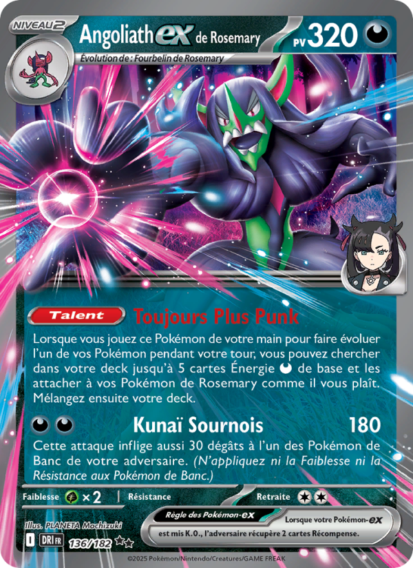 Angoliath-ex de Rosemary 136 — Destined Rivals (French Pokémon TCG card)
