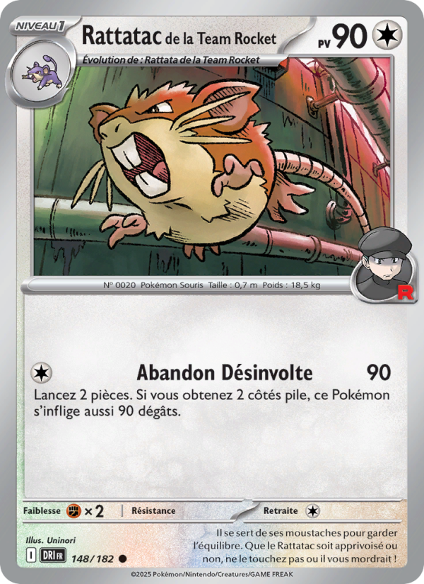 Rattatac de la Team Rocket 148 — Destined Rivals (French Pokémon TCG card)