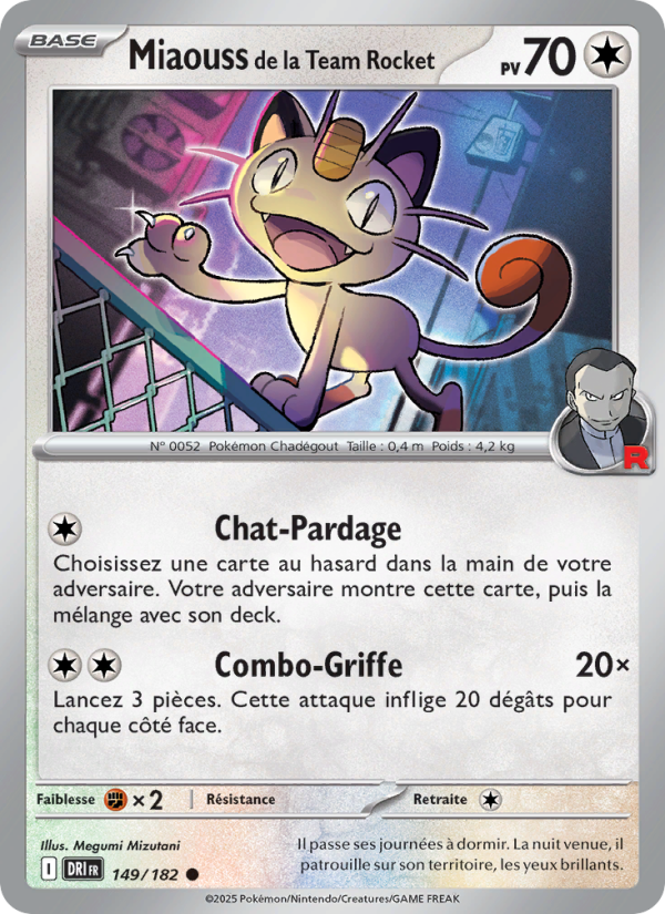 Miaouss de la Team Rocket 149 — Destined Rivals (French Pokémon TCG card)