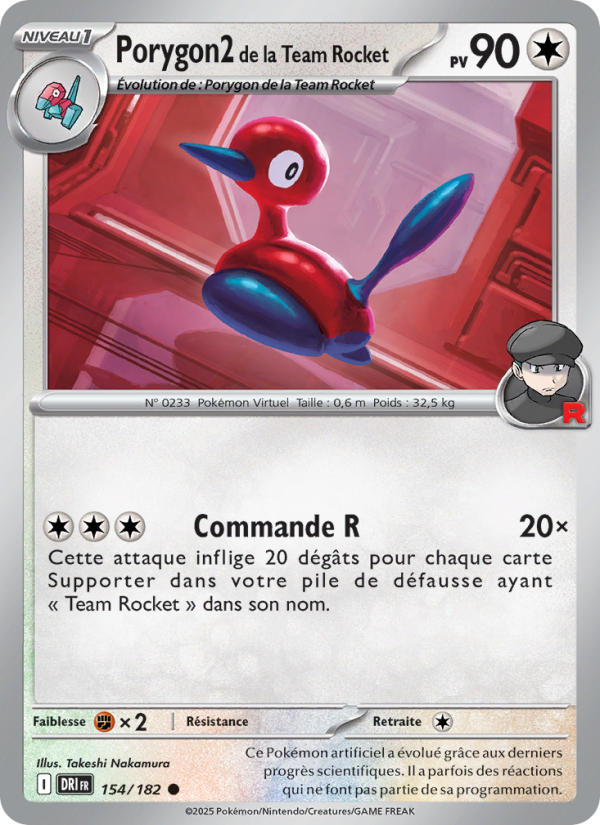 Porygon2 de la Team Rocket 154 — Destined Rivals (French Pokémon TCG card)