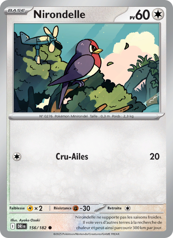Nirondelle 156 — Destined Rivals (French Pokémon TCG card)