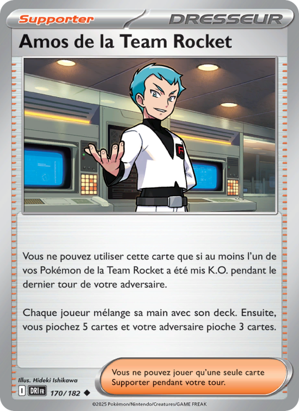 Amos de la Team Rocket 170 — Destined Rivals (French Pokémon TCG card)
