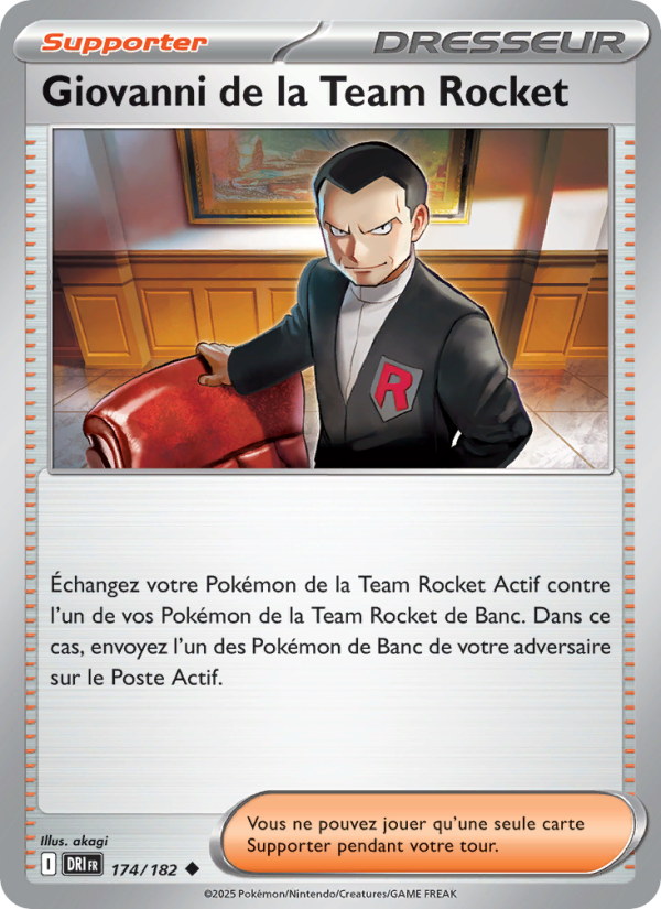 Giovanni de la Team Rocket 174 — Destined Rivals (French Pokémon TCG card)