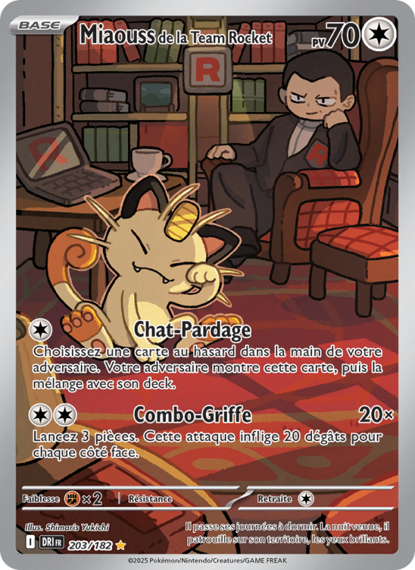 Miaouss de la Team Rocket 203 — Destined Rivals (French Pokémon TCG card)