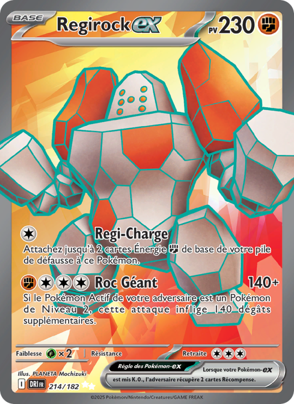 Regirock-ex 214 — Destined Rivals (French Pokémon TCG card)