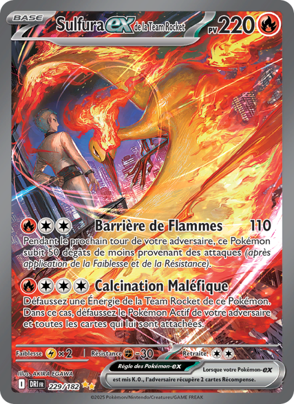 Sulfura-ex de la Team Rocket 229 — Destined Rivals (French Pokémon TCG card)