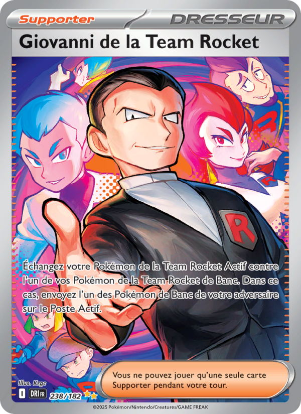 Giovanni de la Team Rocket 238 — Destined Rivals (French Pokémon TCG card)