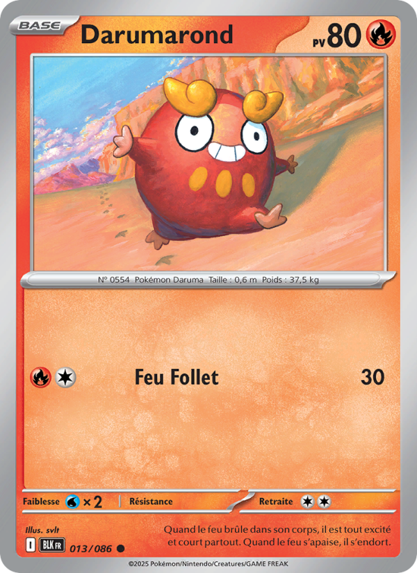 Darumarond 013 — Schwarze Blitze (French Pokémon TCG card)