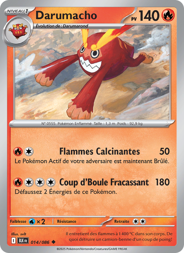 Darumacho 014 — Schwarze Blitze (French Pokémon TCG card)