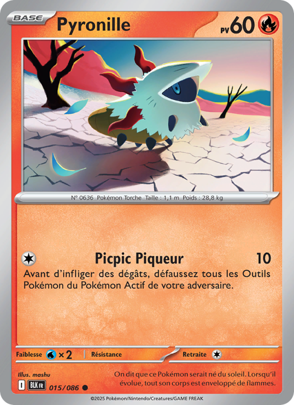Pyronille 015 — Schwarze Blitze (French Pokémon TCG card)