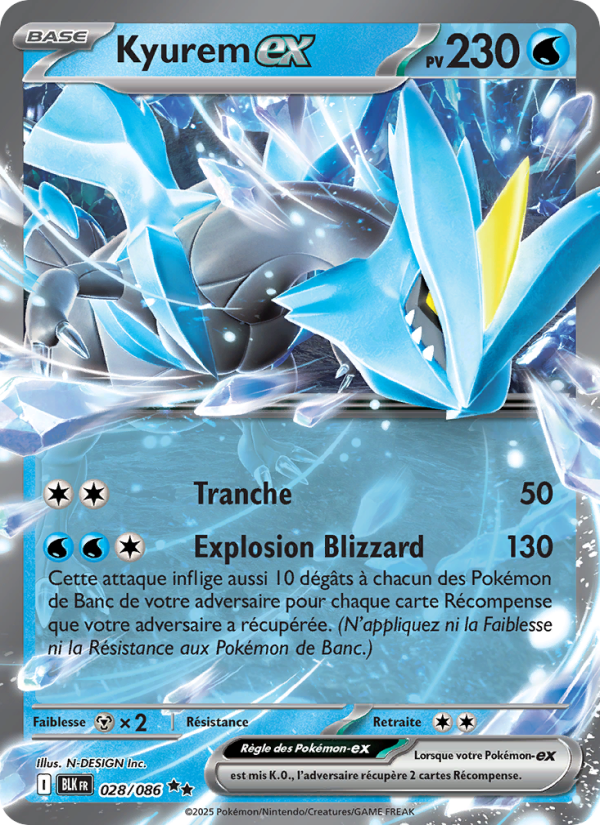 Kyurem-ex 028 — Schwarze Blitze (French Pokémon TCG card)