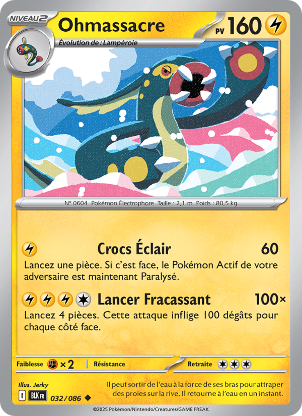 Ohmassacre 032 — Schwarze Blitze (French Pokémon TCG card)