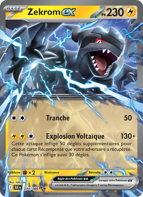 Zekrom-ex 034 — Schwarze Blitze (French Pokémon TCG card)