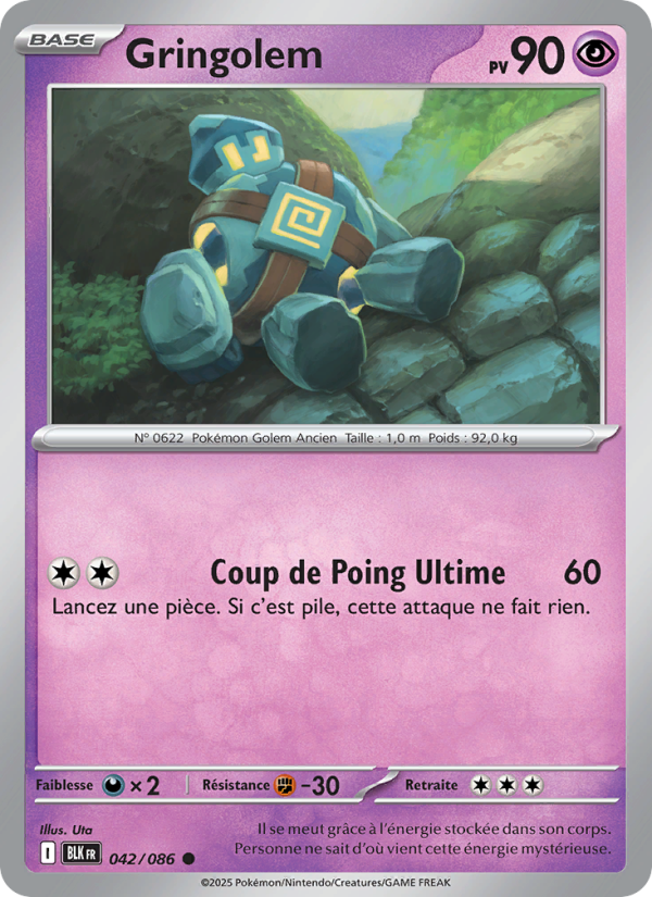 Gringolem 042 — Schwarze Blitze (French Pokémon TCG card)