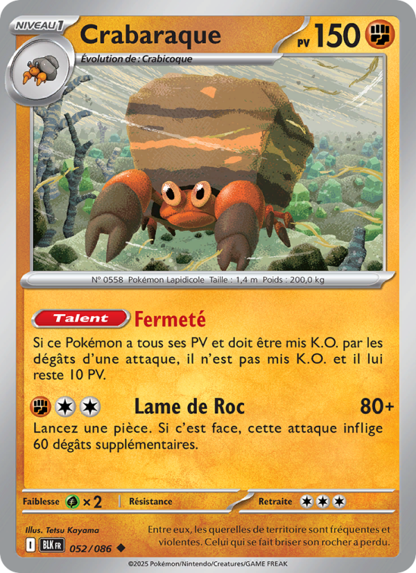 Crabaraque 052 — Schwarze Blitze (French Pokémon TCG card)