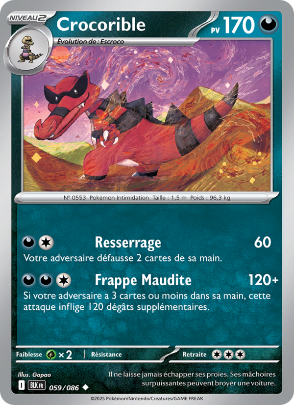 Crocorible 059 — Schwarze Blitze (French Pokémon TCG card)