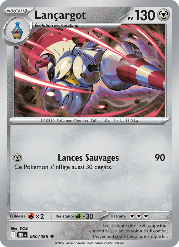 Lançargot 060 — Schwarze Blitze (French Pokémon TCG card)