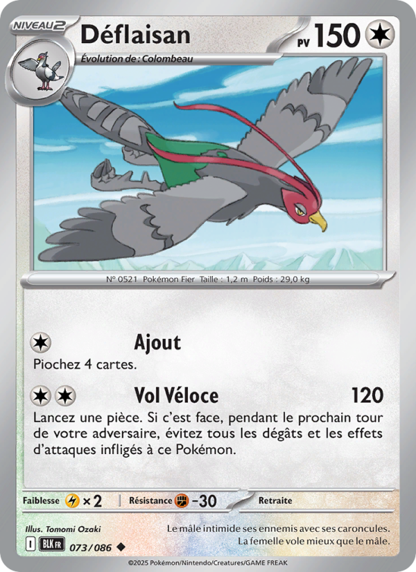 Déflaisan 073 — Schwarze Blitze (French Pokémon TCG card)