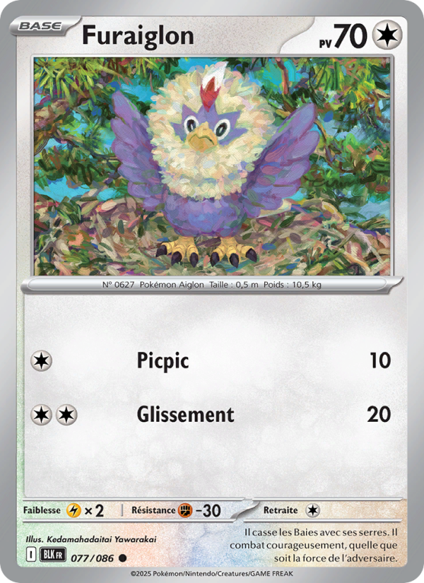 Furaiglon 077 — Schwarze Blitze (French Pokémon TCG card)