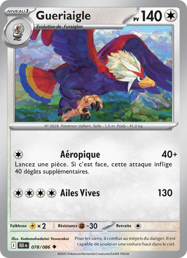 Gueriaigle 078 — Schwarze Blitze (French Pokémon TCG card)