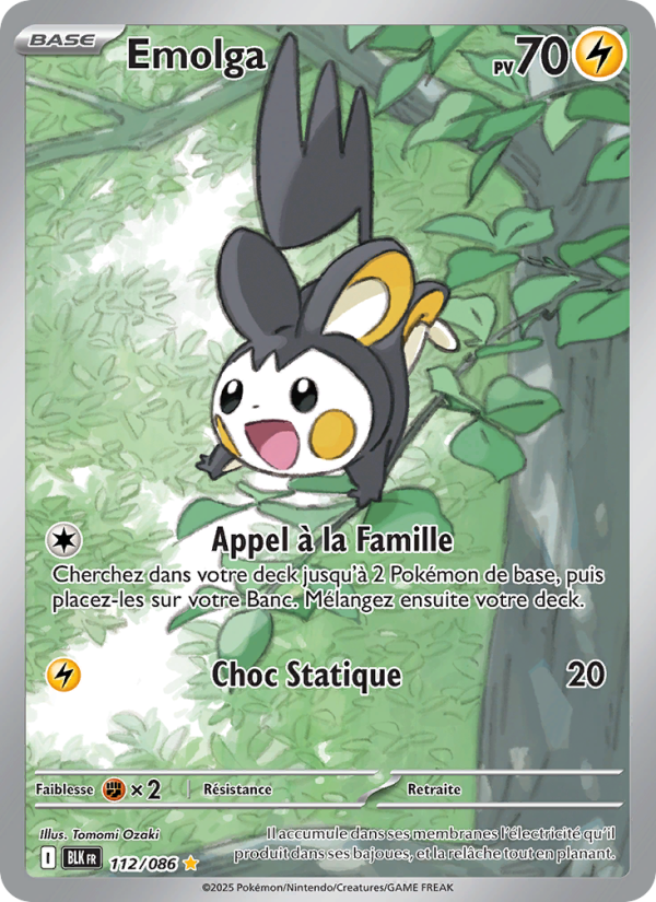 Emolga 112 — Schwarze Blitze (French Pokémon TCG card)