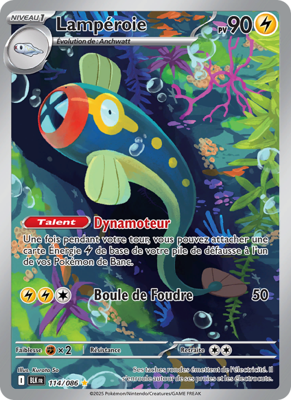 Lampéroie 114 — Schwarze Blitze (French Pokémon TCG card)